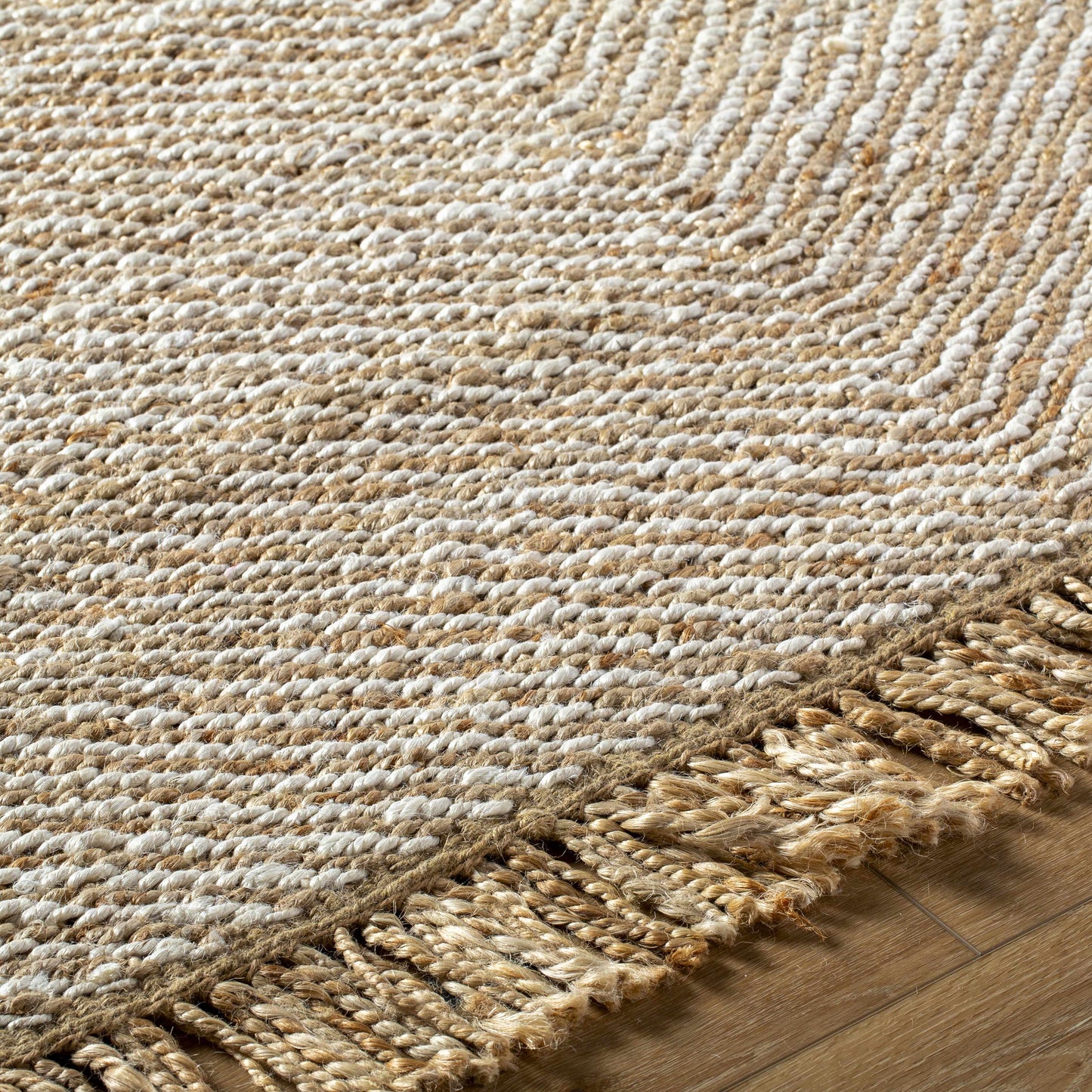 Jute Area Rug with Fringe - 2’ x 3’ Rectangle - Boutique Rugs