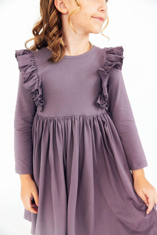 Vintage Violet L/S Ruffle Twirl Dress - Mila & Rose ®