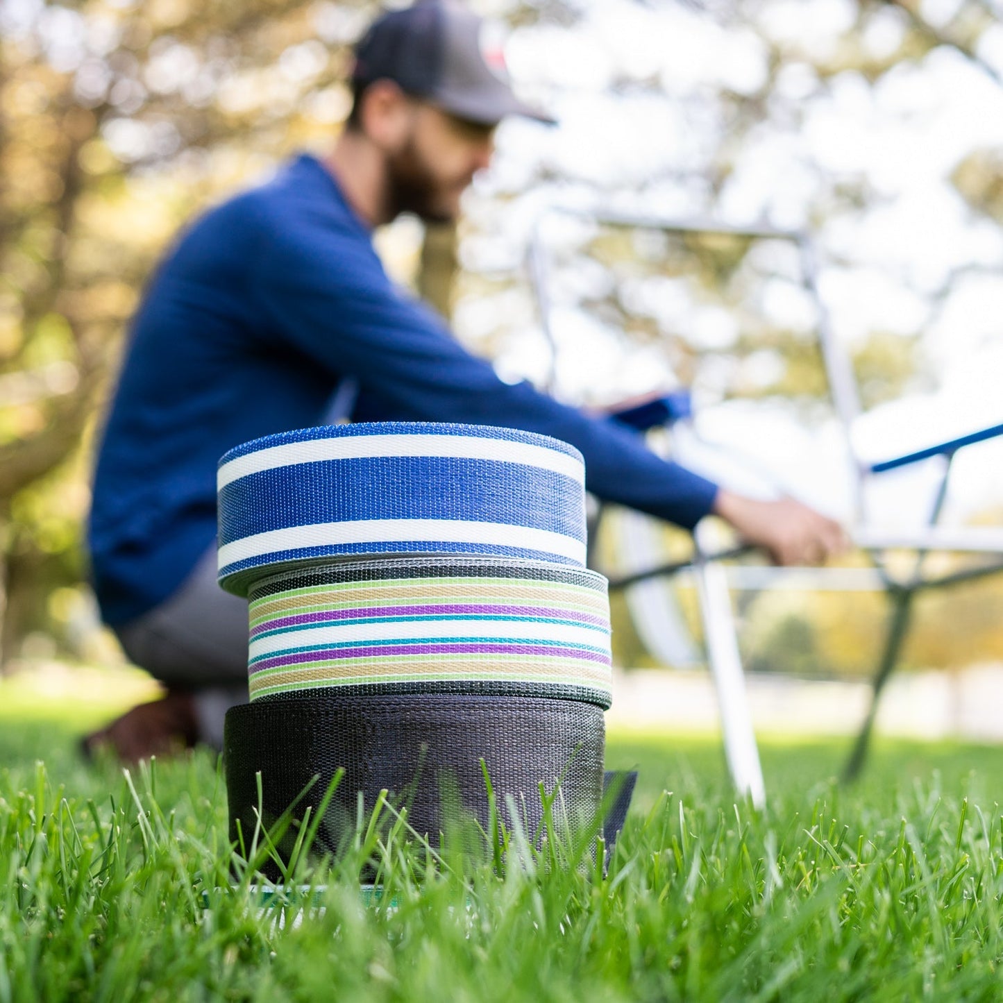 Cincha para silla de jardín de color burdeos macizo