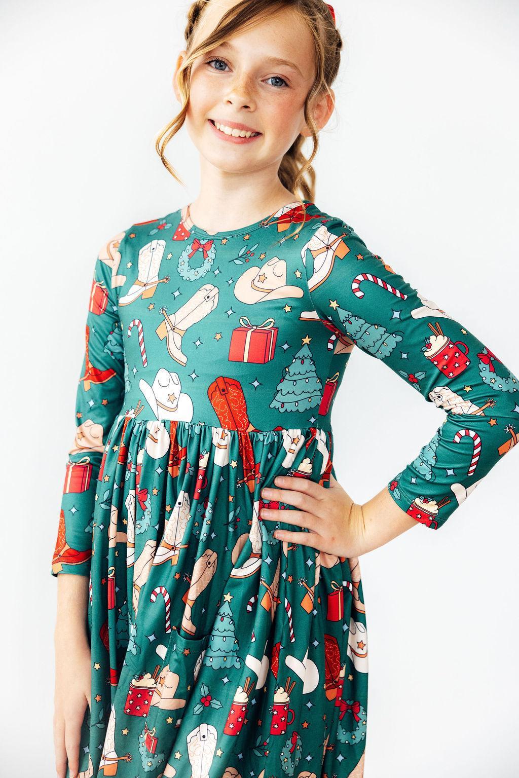 Western Wonderland L/S Pocket Twirl Dress - Mila & Rose ®