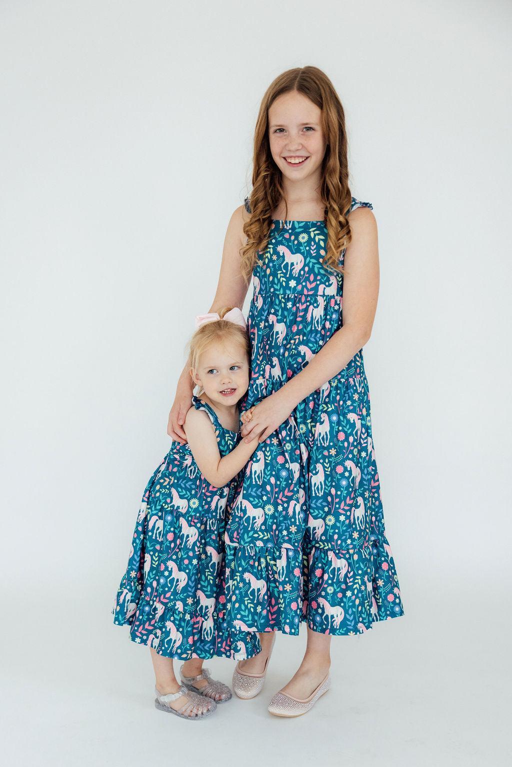 Unicorn Ruffle Maxi Dress - Mila & Rose ®