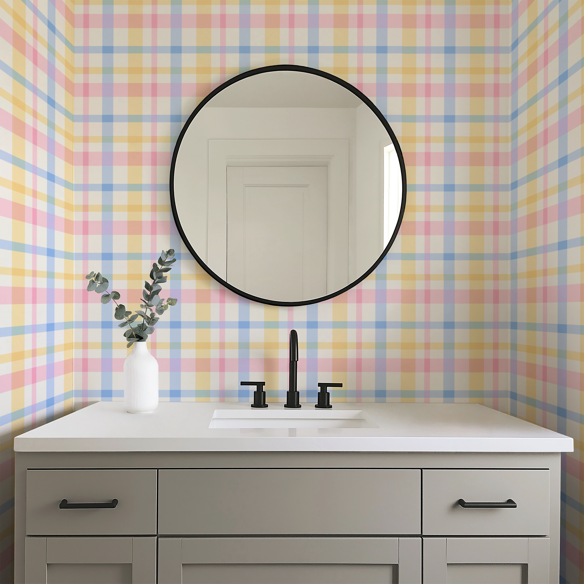 Wylie Pastel Plaid Wallpaper - Loomwell Home Goods