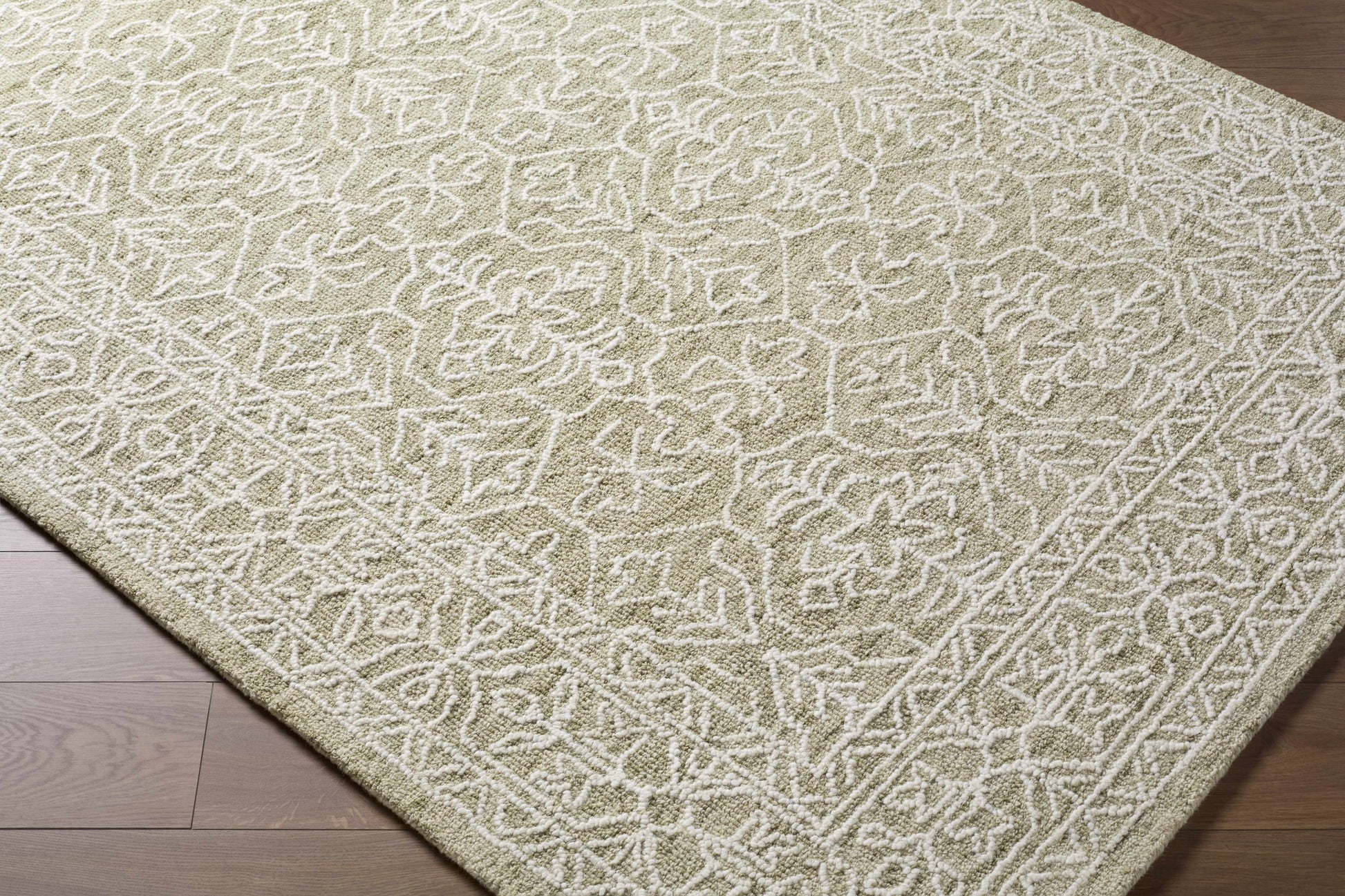 Gray Green Wool Area Rug - Boutique Rugs