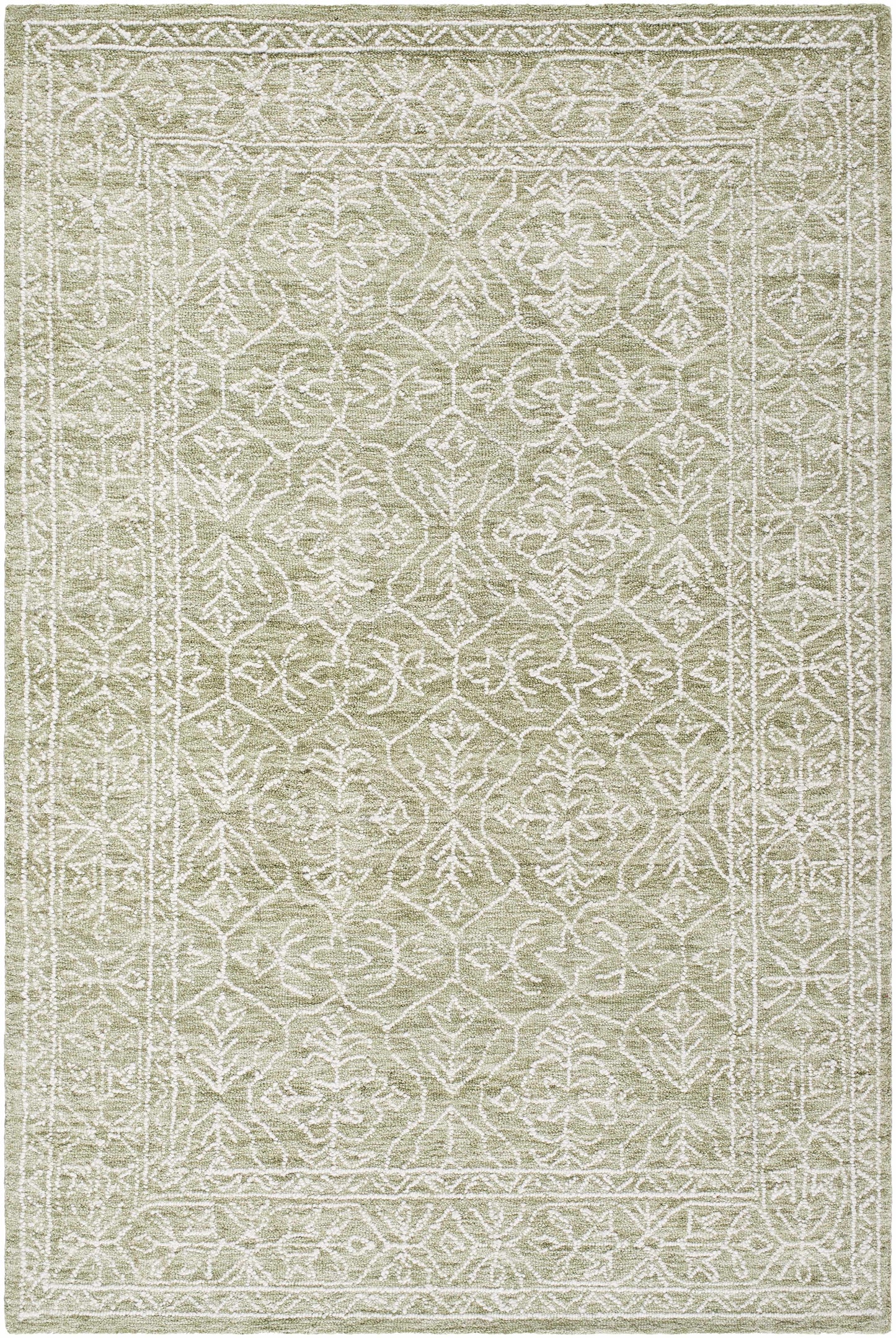 Gray Green Wool Area Rug - Boutique Rugs