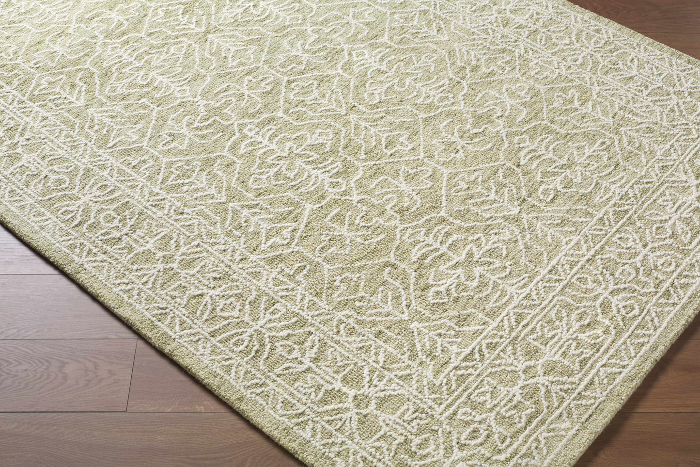Gray Green Wool Area Rug - Boutique Rugs
