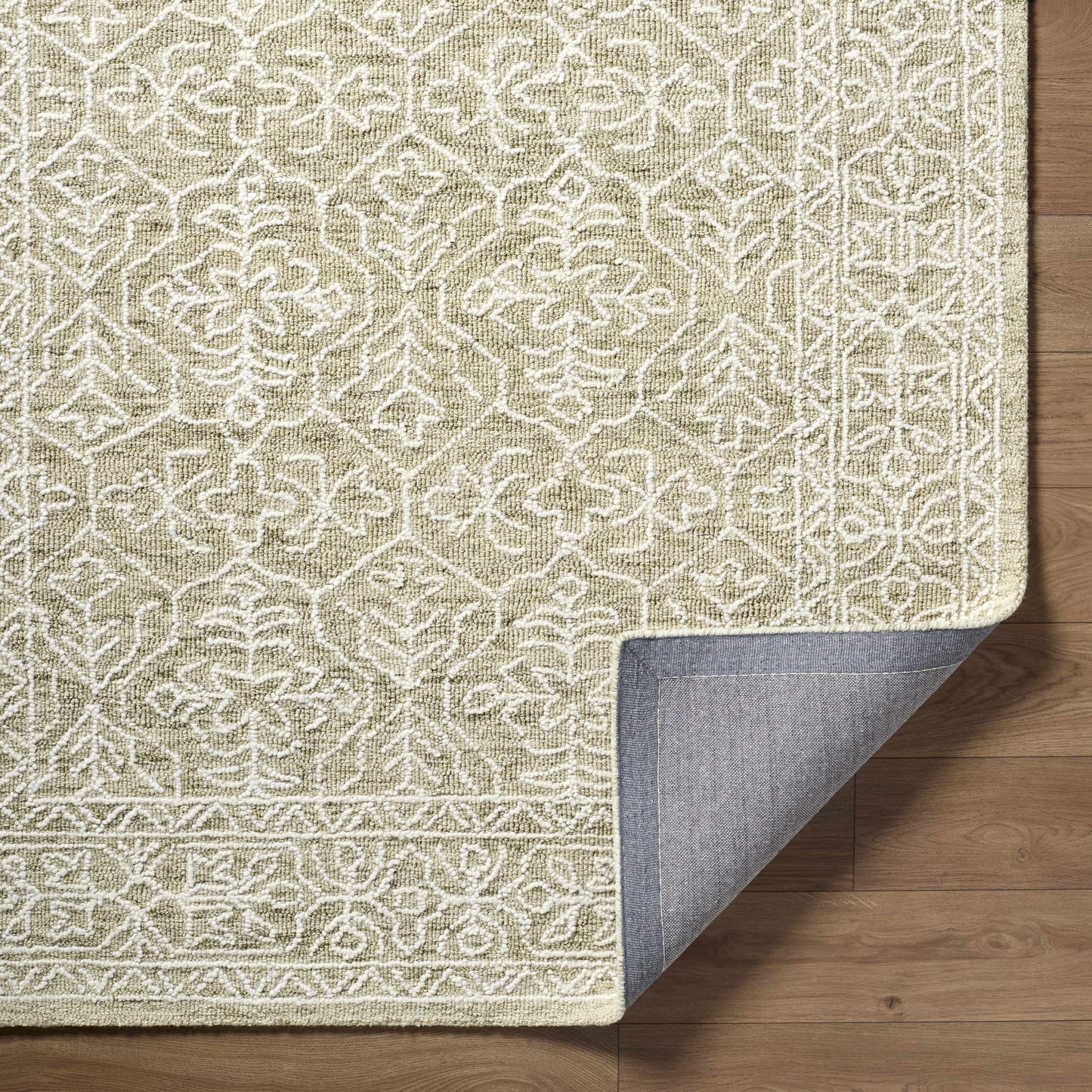 Gray Green Wool Area Rug - Boutique Rugs
