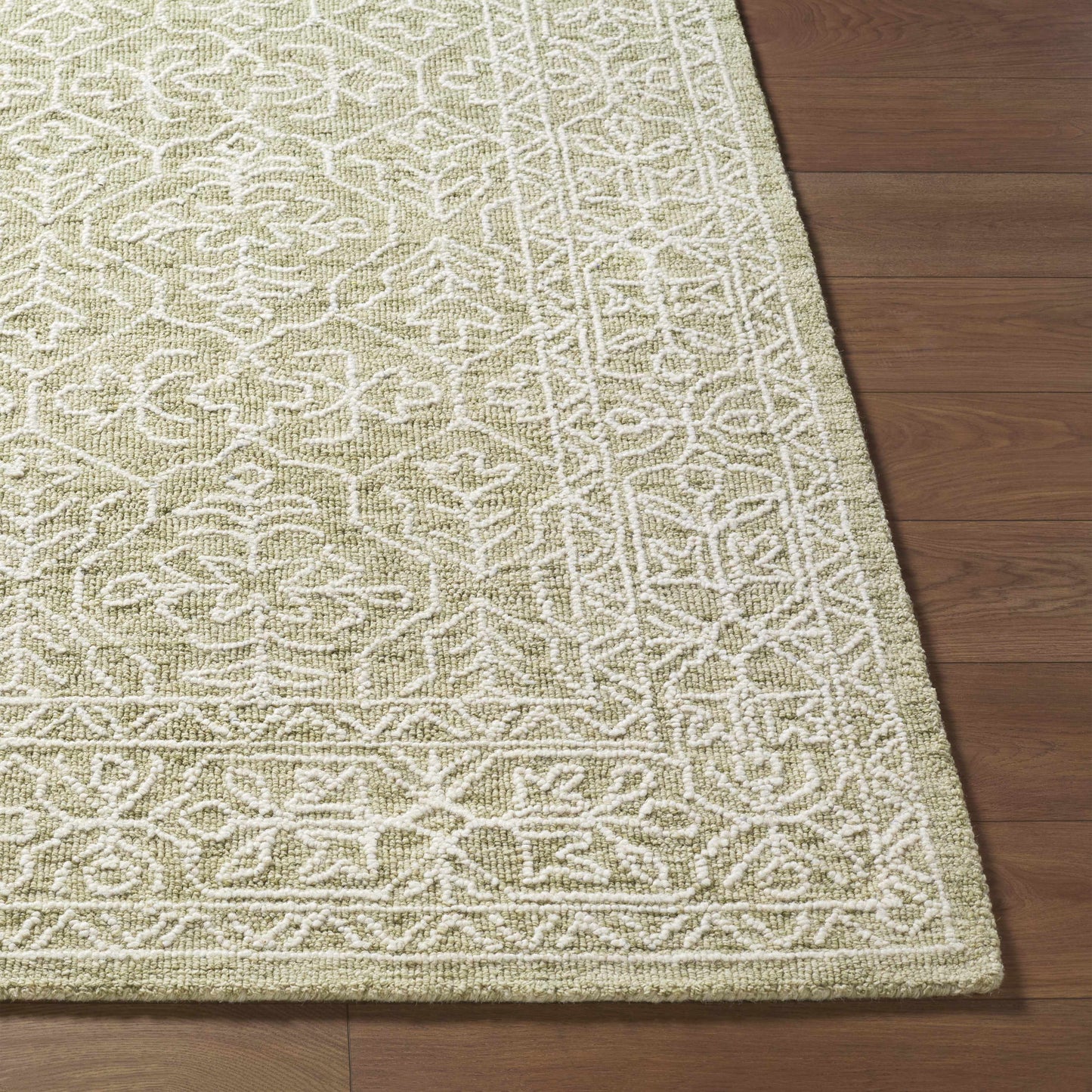 Gray Green Wool Area Rug - Boutique Rugs