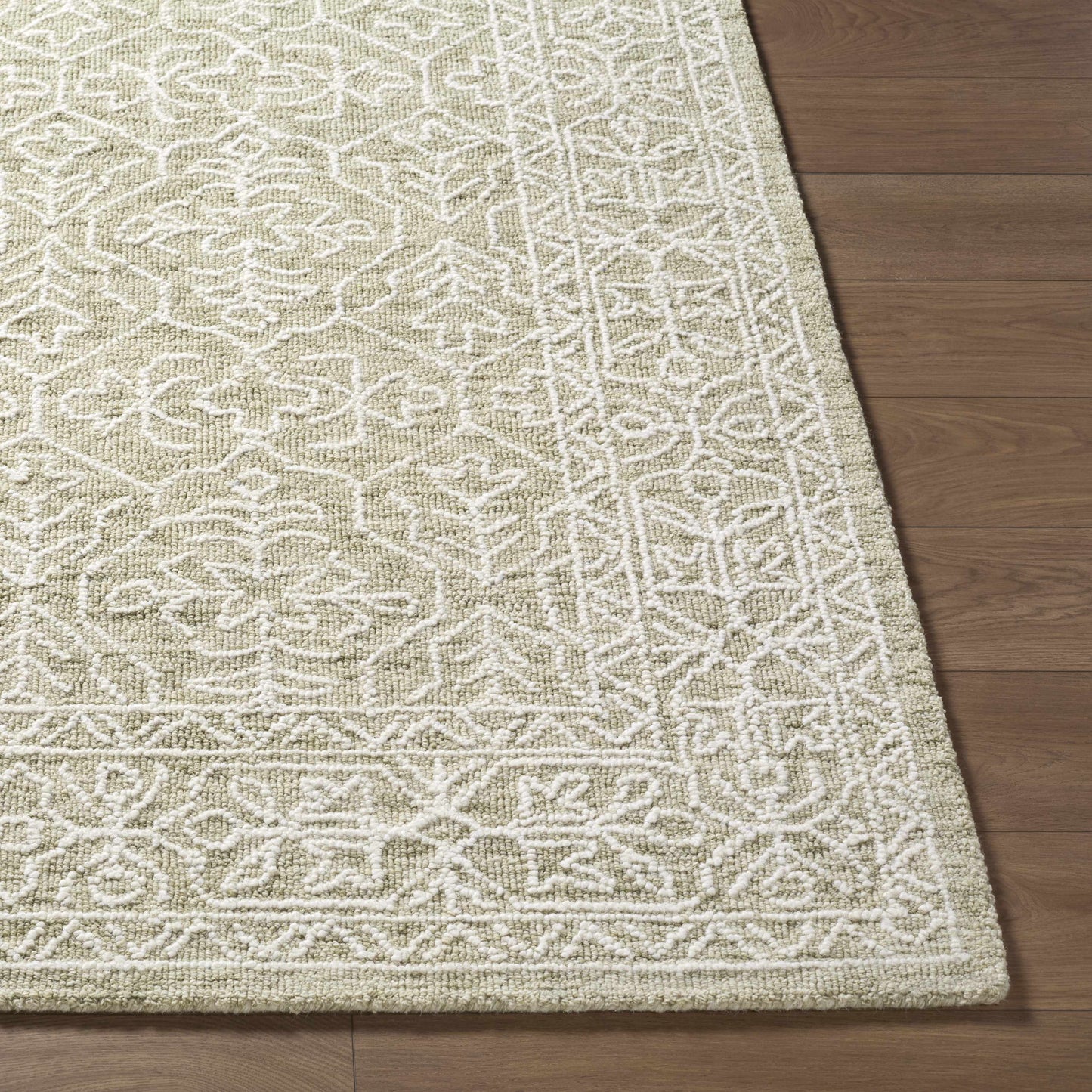 Gray Green Wool Area Rug - Boutique Rugs