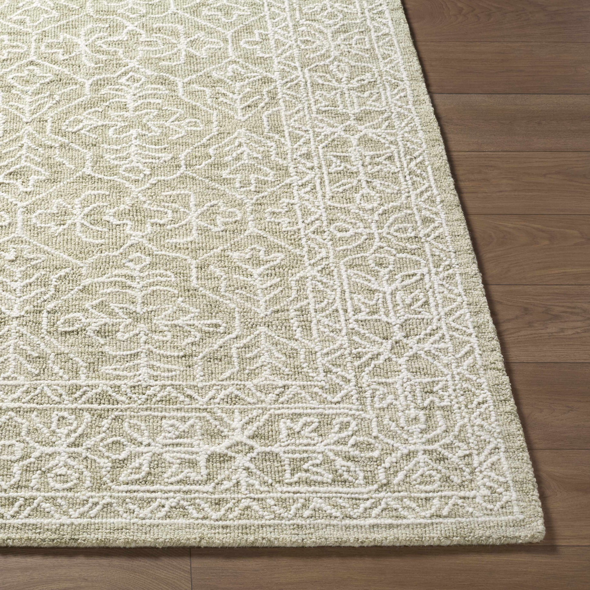 Gray Green Wool Area Rug - Boutique Rugs