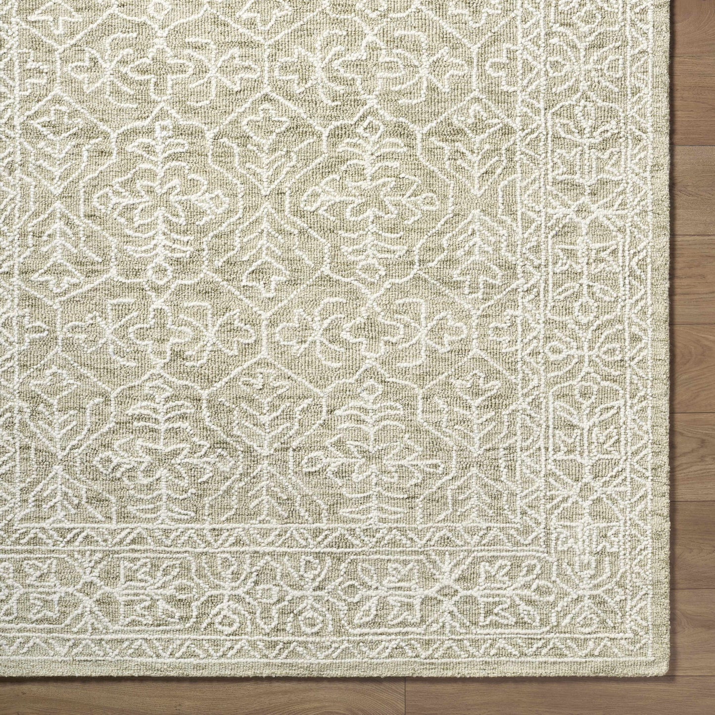 Gray Green Wool Area Rug - Boutique Rugs