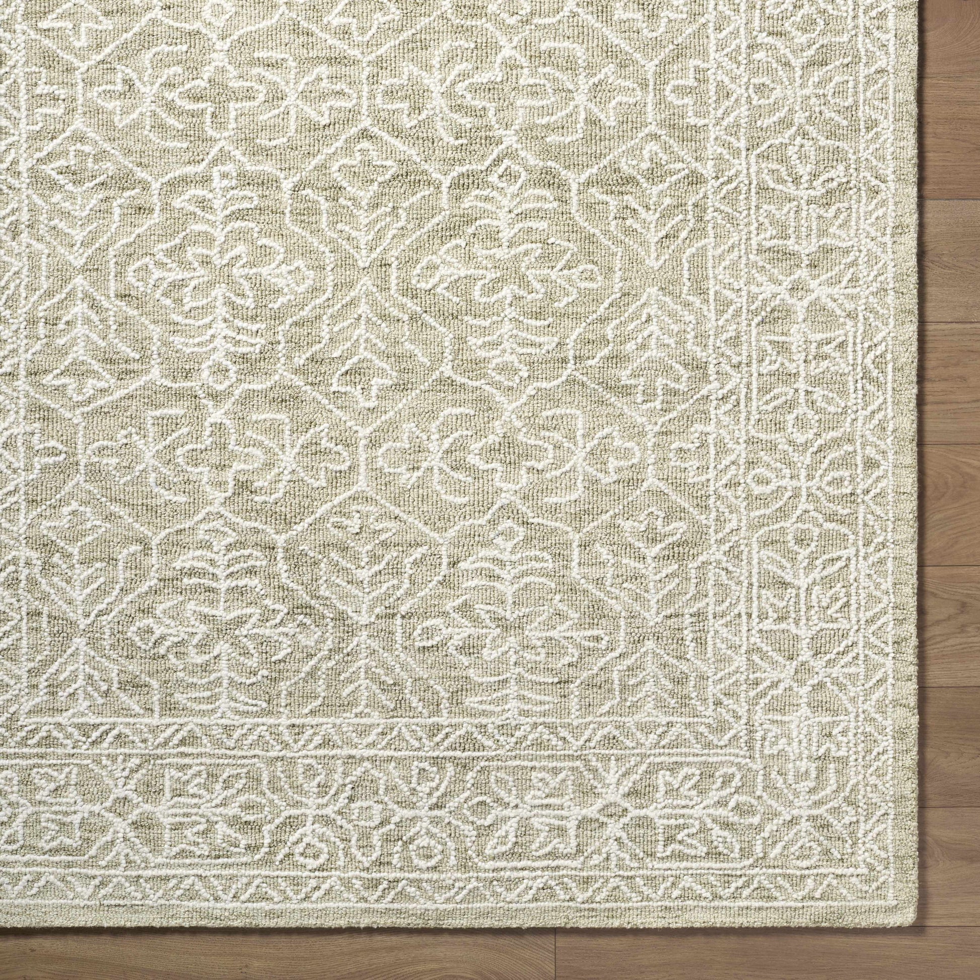 Gray Green Wool Area Rug - Boutique Rugs