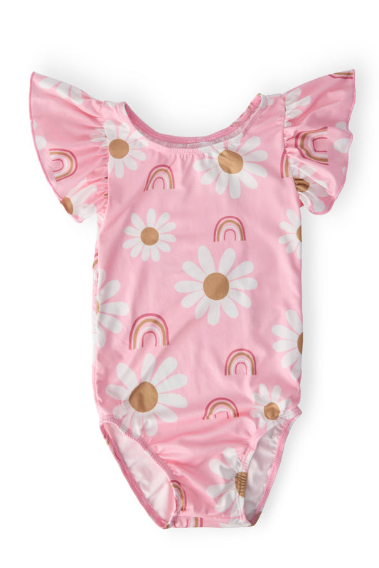 Daisies and Rainbows Flutter Sleeve Leotard - Mila & Rose ®