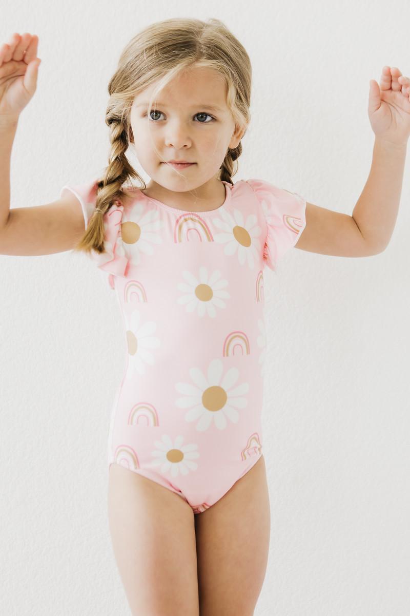 Daisies and Rainbows Flutter Sleeve Leotard - Mila & Rose ®