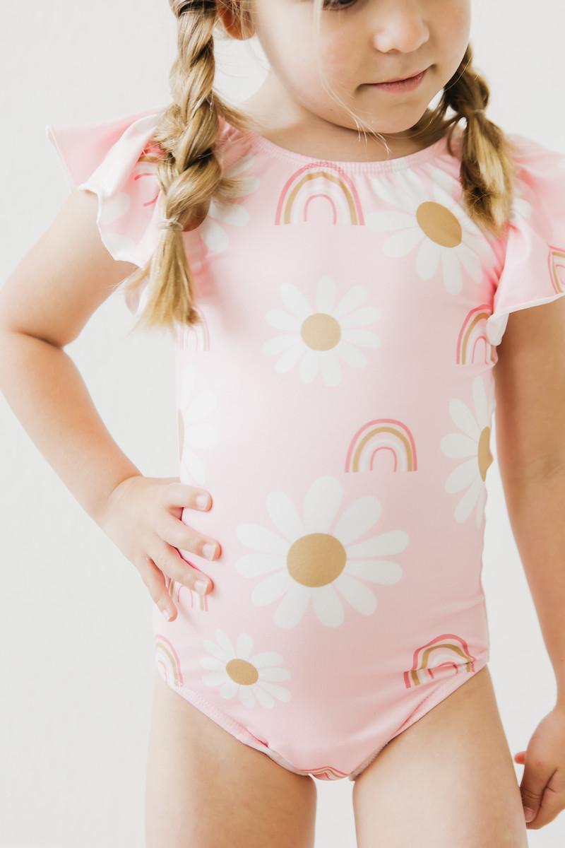 Daisies and Rainbows Flutter Sleeve Leotard - Mila & Rose ®