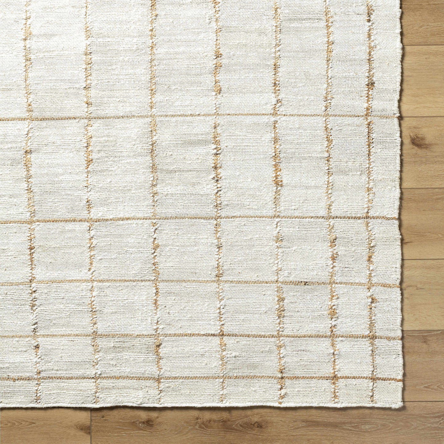 Light Checkered Jute Area Rug - Boutique Rugs