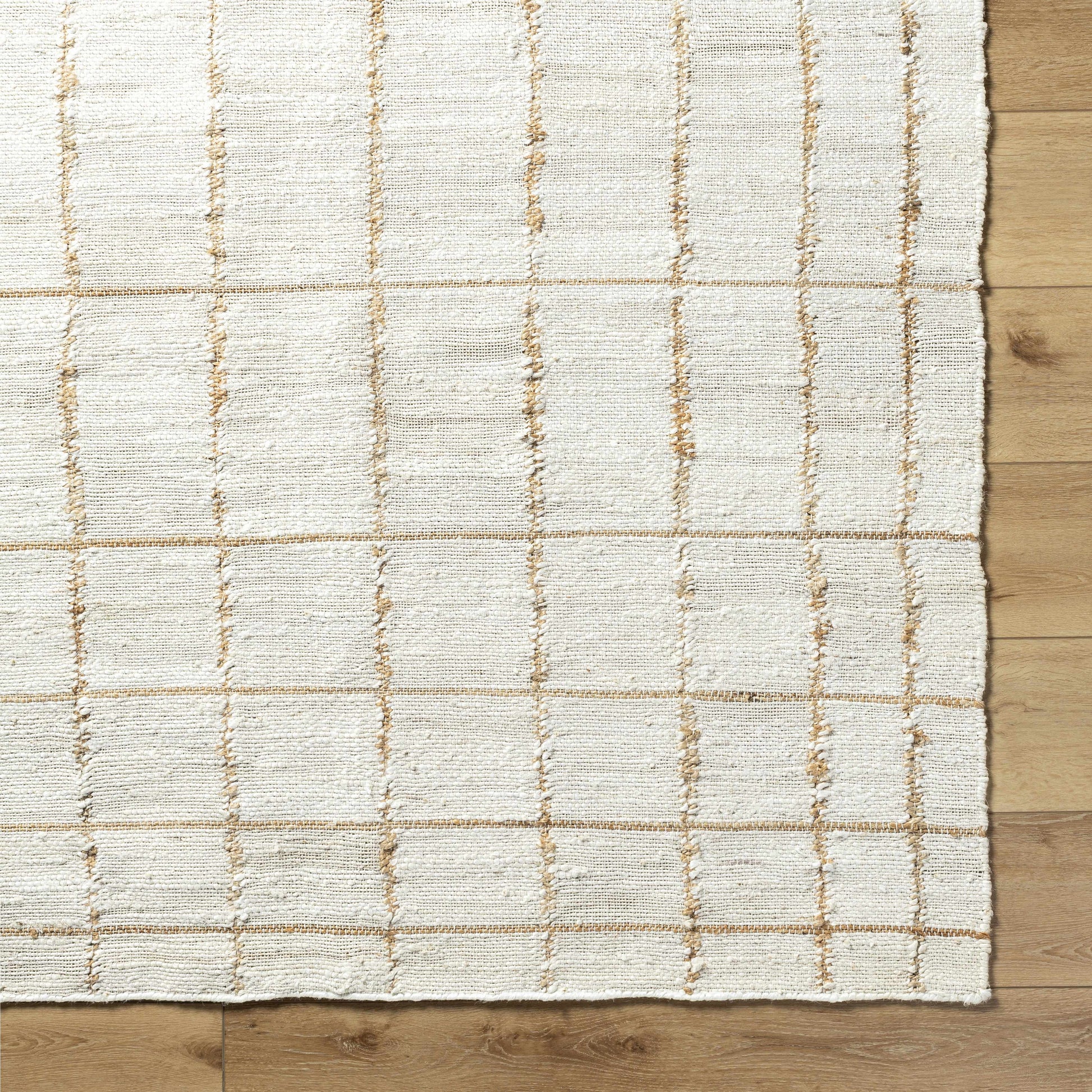 Light Checkered Jute Area Rug - Boutique Rugs