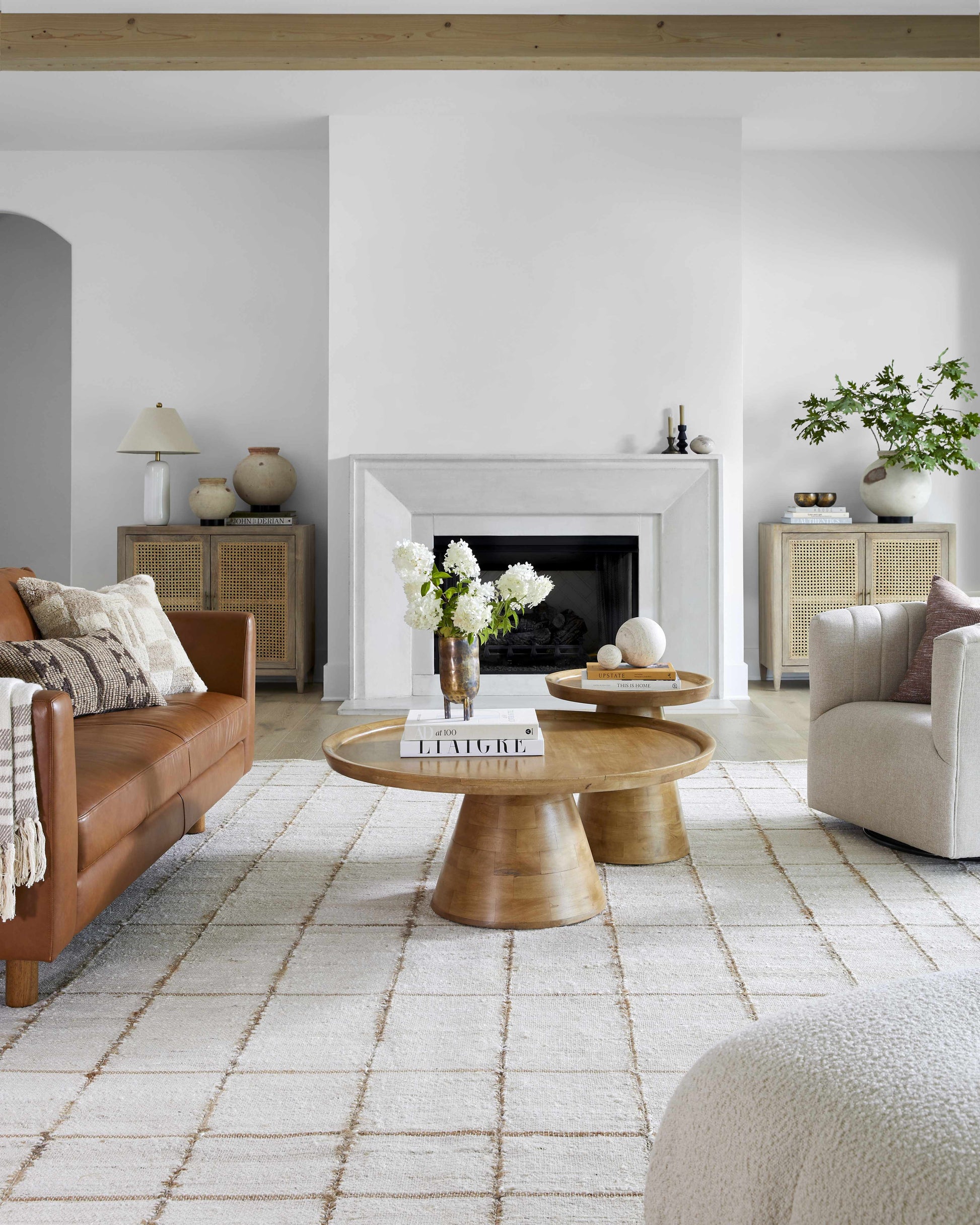 Light Checkered Jute Area Rug - Boutique Rugs