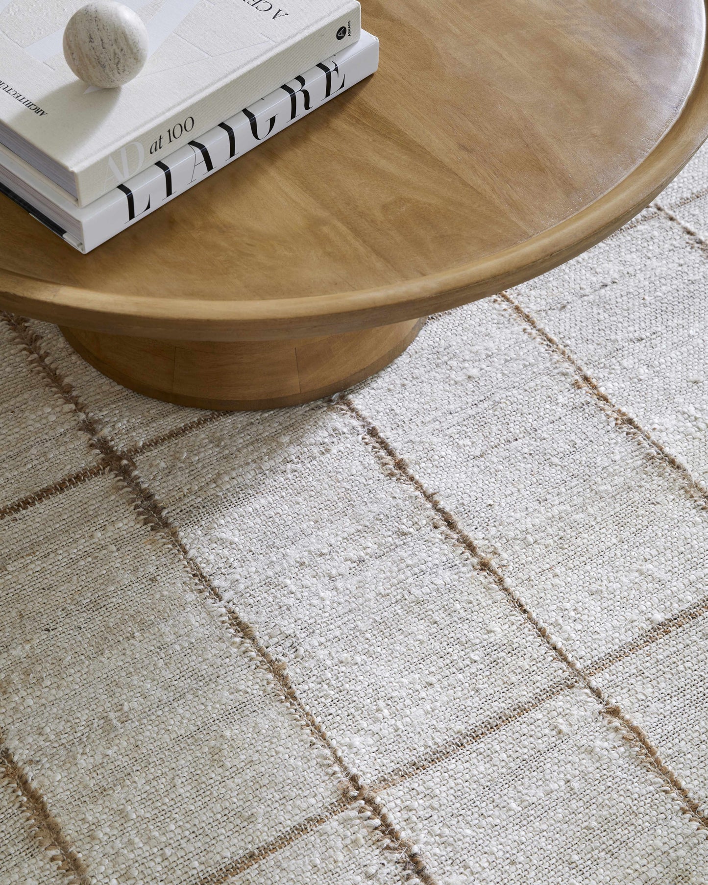 Light Checkered Jute Area Rug - Boutique Rugs