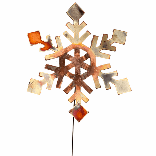 Snowflake Garden Stake - Extra Large - Copper