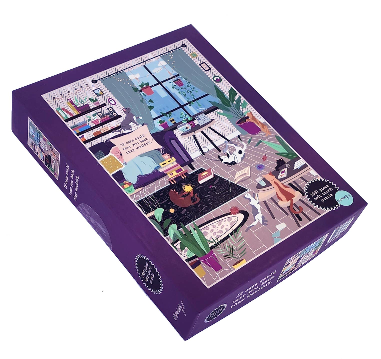 Jigsaw Puzzle - Texting Cats - 1000 piece - ellembee gift