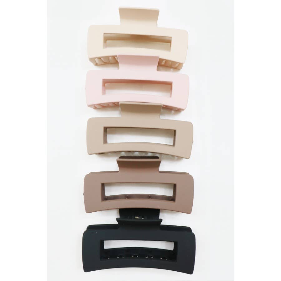 Large Matte Rectangle Hair Clip Claw - Love and Repeat