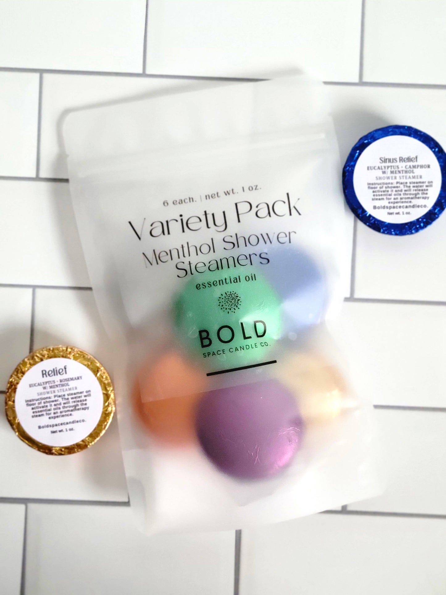 Shower Steamers - Variety Pack - 6 scents - Bold Space Candle Co.