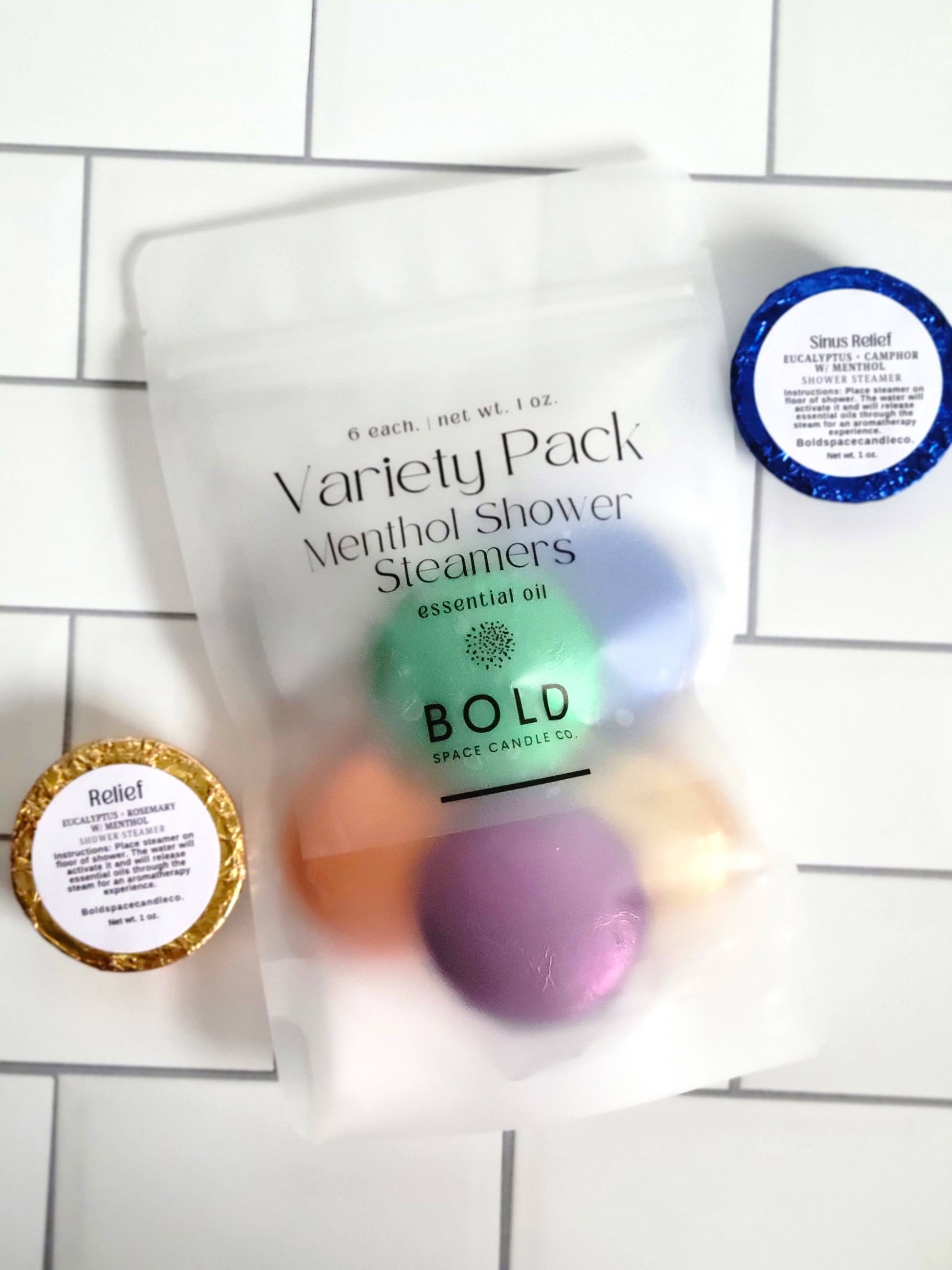 Shower Steamers - Variety Pack - 6 scents - Bold Space Candle Co.