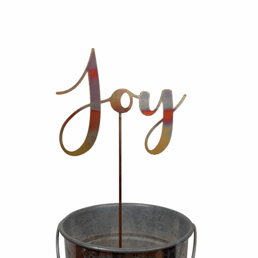 Joy Garden Stake - Copper - Christmas