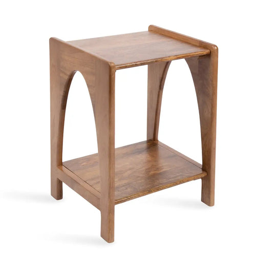 Aarstad Modern Arch Side Table - Walnut Brown - kateandlaurel