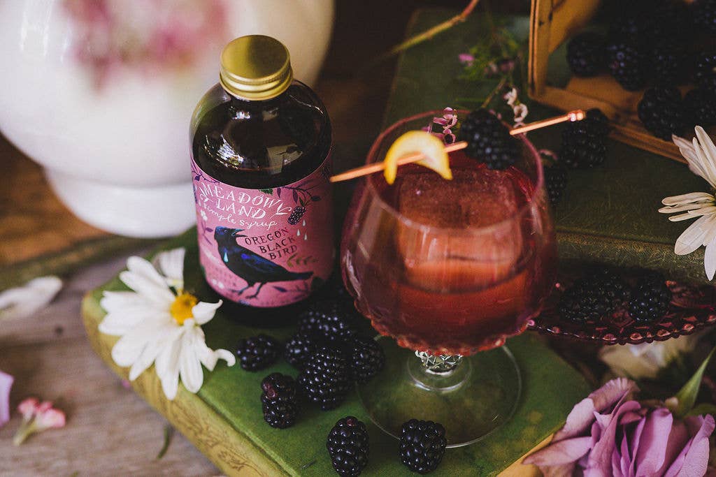 Oregon Black Bird Simple Syrup - Marionberry and Peppercorn - Lemonade or Gin