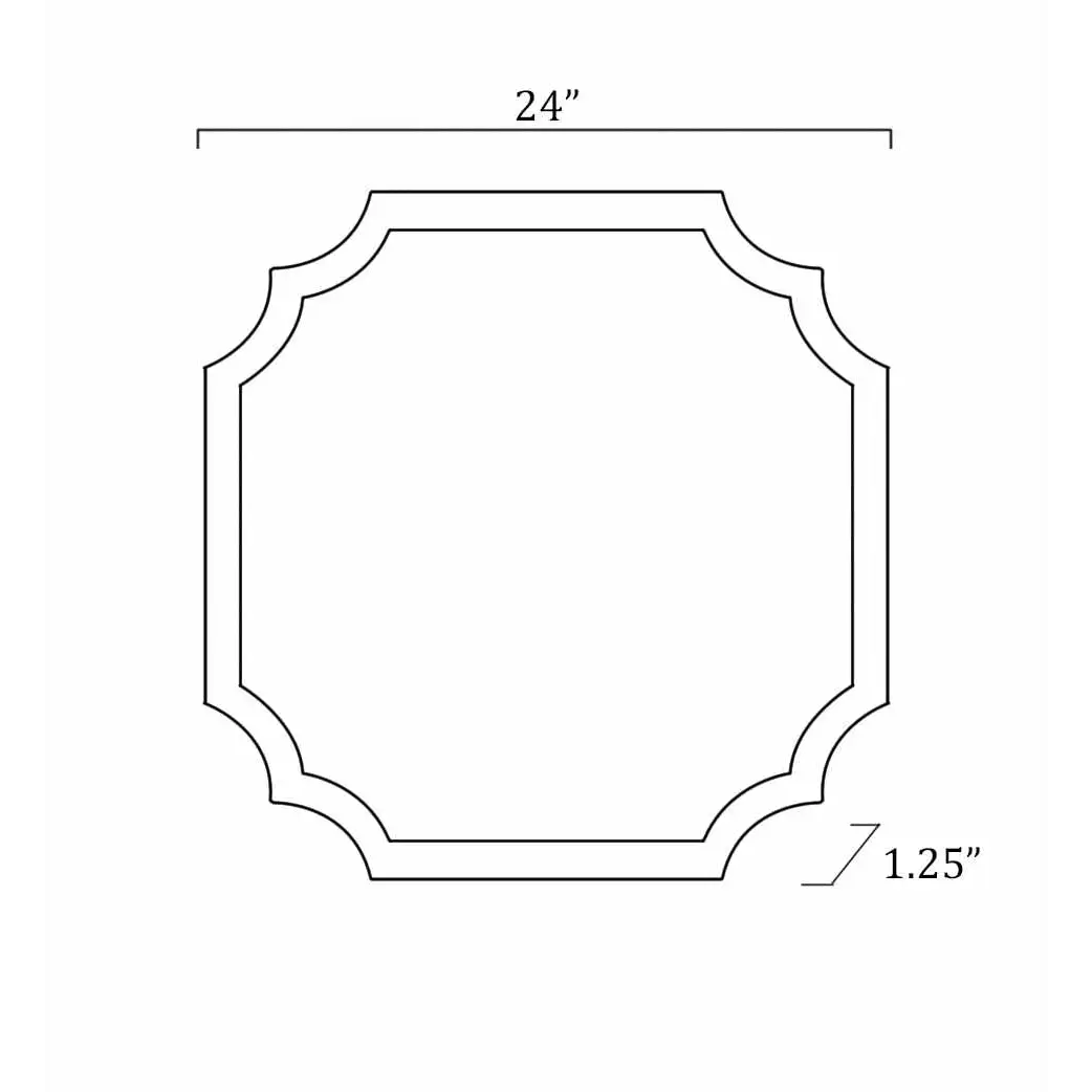 Abangay Gold Contemporary Wood Frame Mirror - 24’’H x 24’’W Specialty - Boutique Rugs