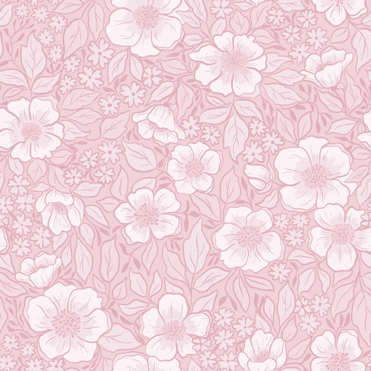 Abby Wallpaper - Pastel Blooms - by Zanet From Wonderland - Sample 1 foot by 1 foot / Pink - Loomwell Home Goods
