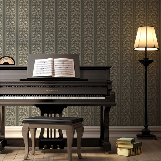 Abel Wallpaper - Traditional Floral Stripe - by The Fibery - Loomwell Home Goods