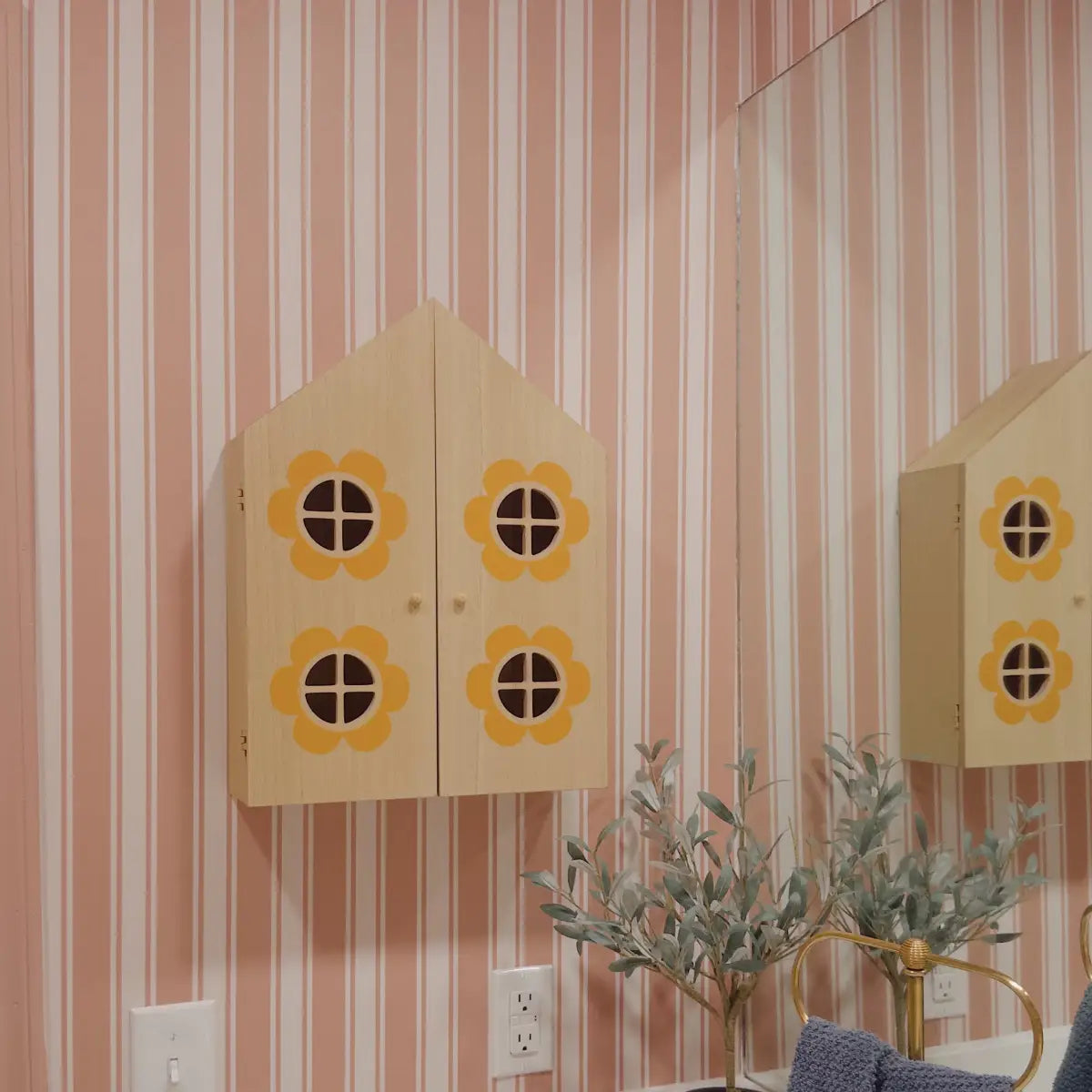 Abilene Wallpaper - Pink Ticking Stripe - by LeeArt - Loomwell Home Goods