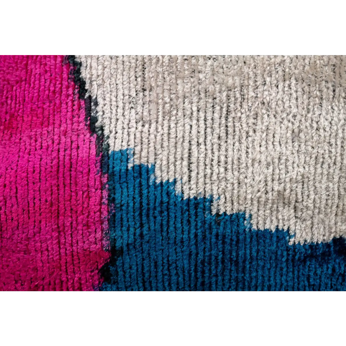 Abstract Multicolor Silk Velvet Pillow – 20x20 Handmade Modern Art Cushion - Canvello