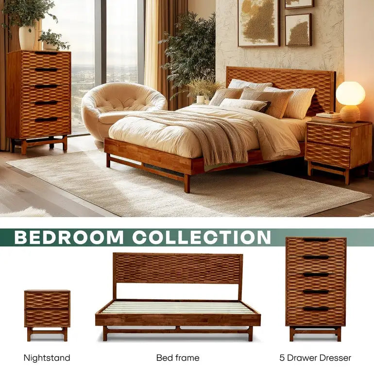 Acacia Dresser with 5 Drawers - Elara - Stylish Storage Solutions - Megsu