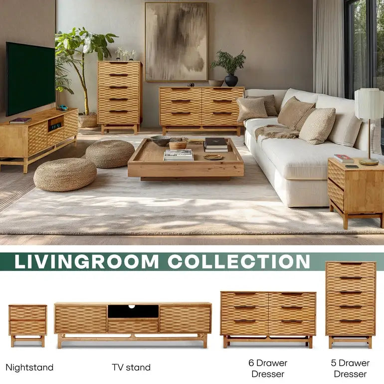 Acacia Dresser with 5 Drawers - Elara - Stylish Storage Solutions - Megsu
