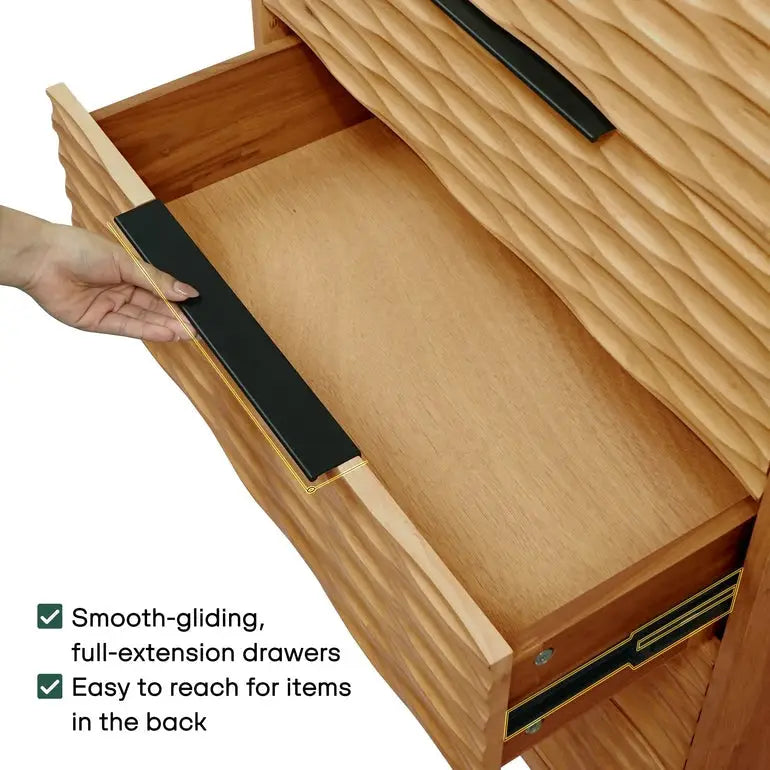 Acacia Dresser with 5 Drawers - Elara - Stylish Storage Solutions - Megsu