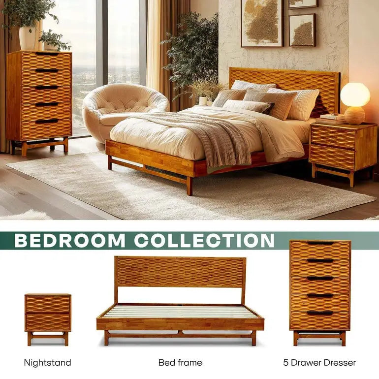 Acacia Dresser with 5 Drawers - Elara - Stylish Storage Solutions - Megsu