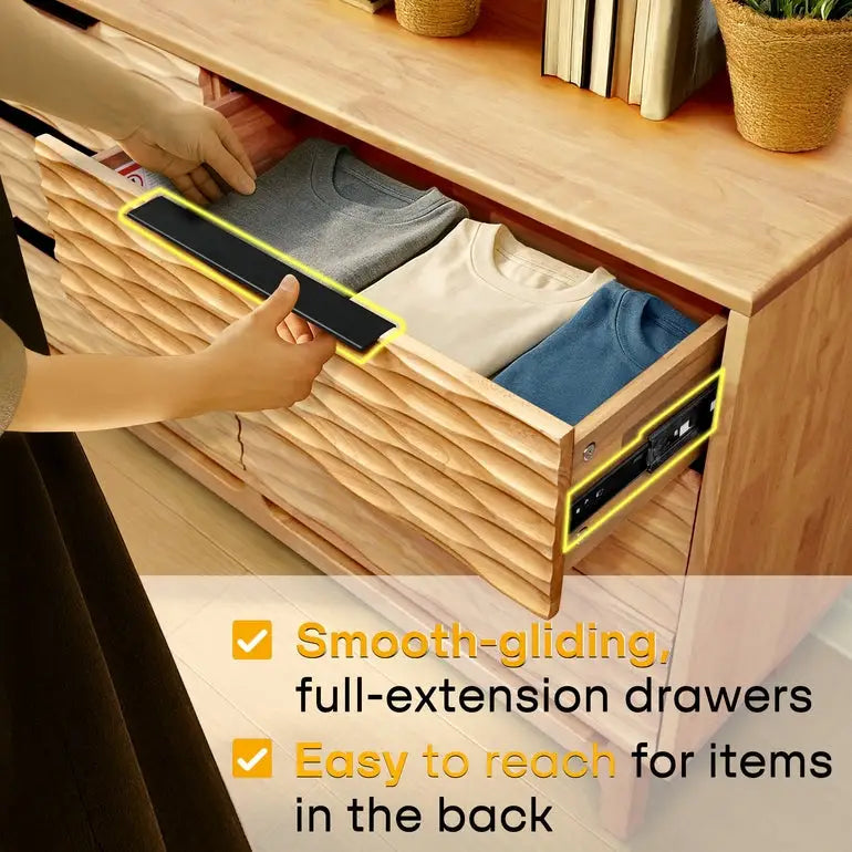 Dresser with 6 Drawers - Acacia - for Stylish Storage Solutions - Megsu