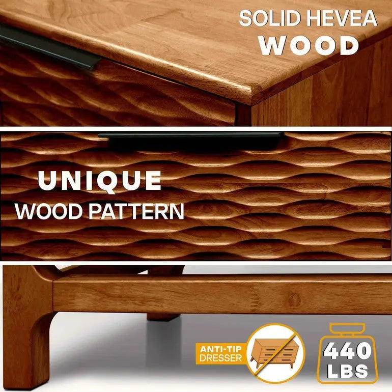 Dresser with 6 Drawers - Acacia - for Stylish Storage Solutions - Megsu