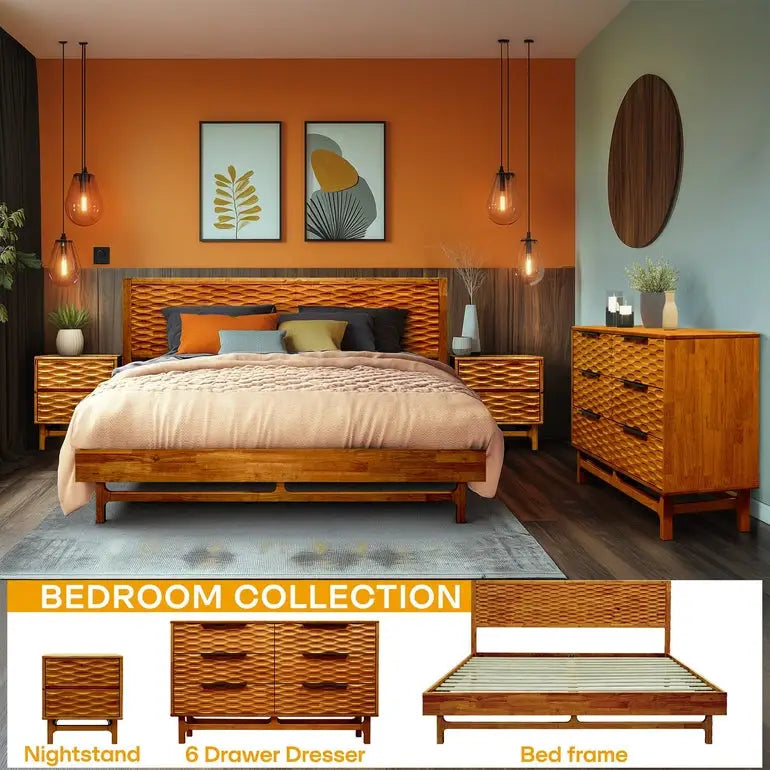 Dresser with 6 Drawers - Acacia - for Stylish Storage Solutions - Megsu