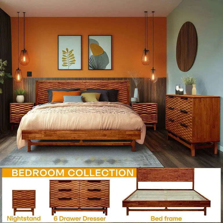 Dresser with 6 Drawers - Acacia - for Stylish Storage Solutions - Megsu