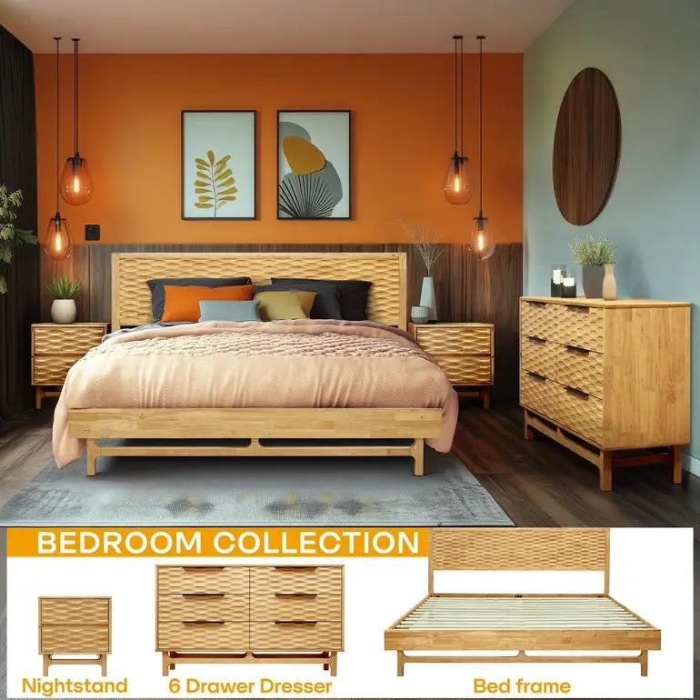 Dresser with 6 Drawers - Acacia - for Stylish Storage Solutions - Megsu