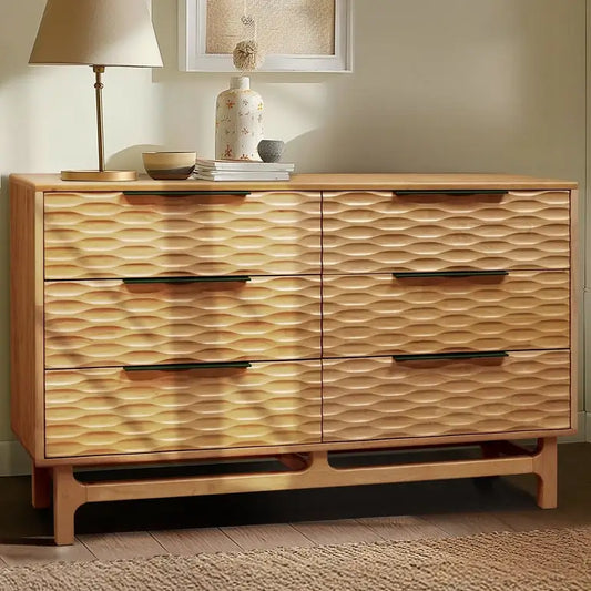 Dresser with 6 Drawers - Acacia - for Stylish Storage Solutions - Megsu