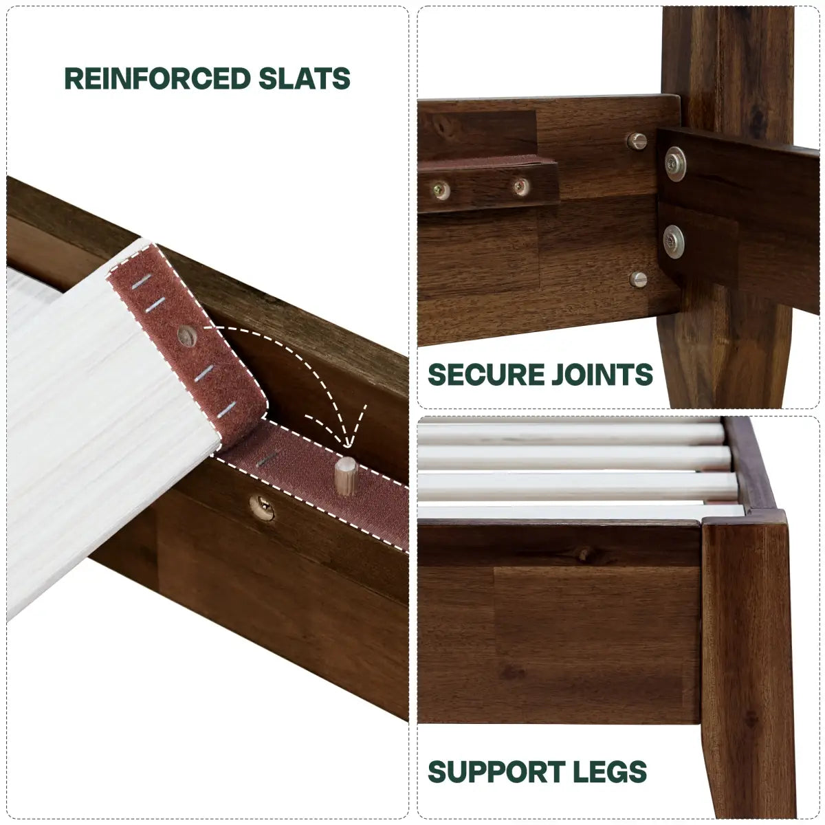 Solid Wood Bed Frame - Acacia - Stylish and Durable for Your Bedroom - Megsu