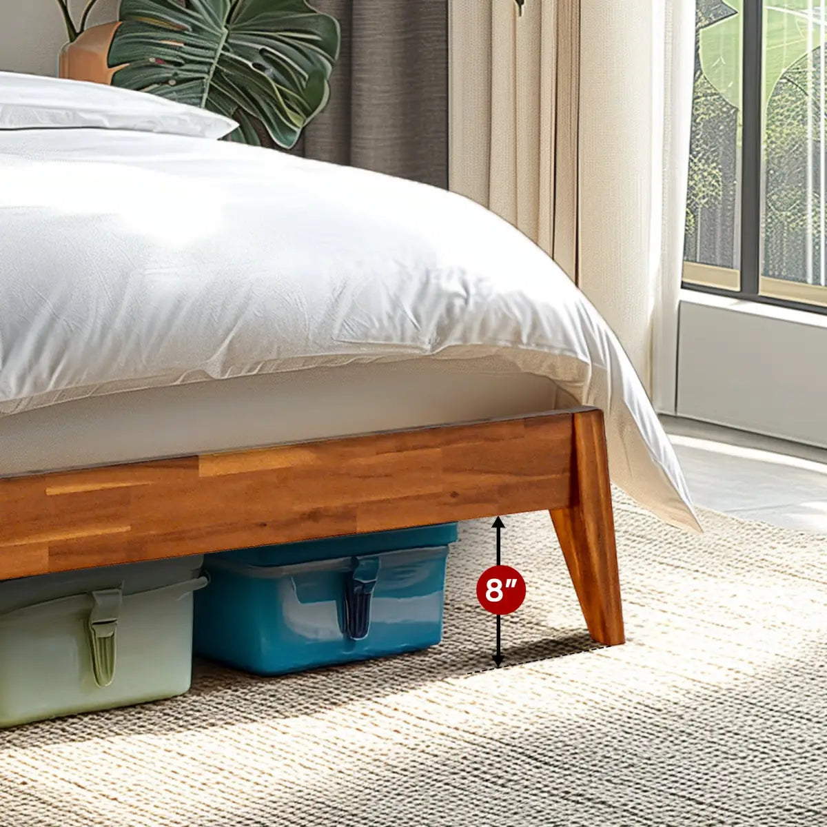 Solid Wood Bed Frame - Acacia - Stylish and Durable for Your Bedroom - Megsu