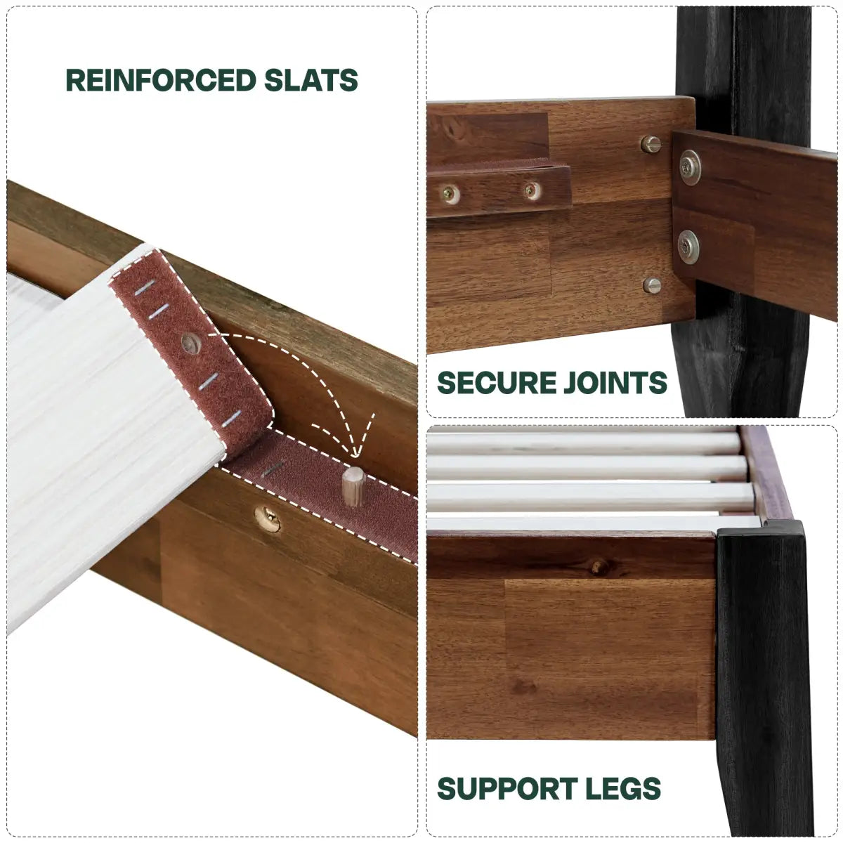 Solid Wood Bed Frame - Acacia - Stylish and Durable for Your Bedroom - Megsu
