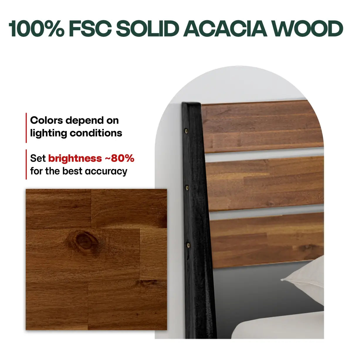 Solid Wood Bed Frame - Acacia - Stylish and Durable for Your Bedroom - Megsu