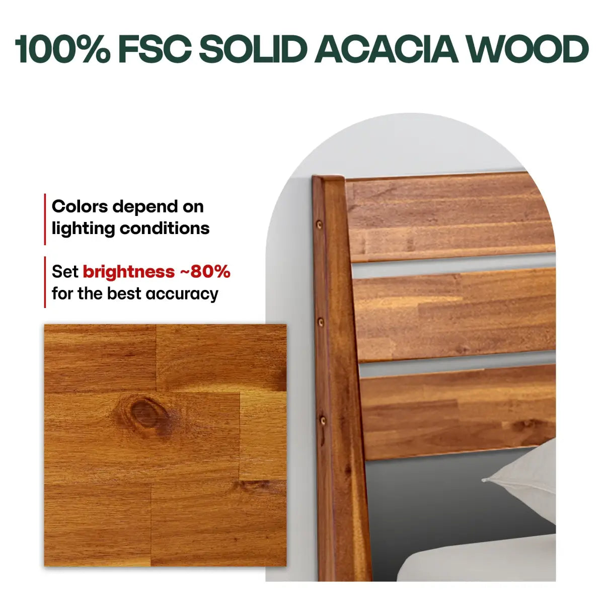 Solid Wood Bed Frame - Acacia - Stylish and Durable for Your Bedroom - Megsu